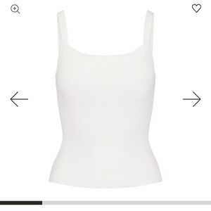 SKIMS White Fitted Sleeveless Tank Top